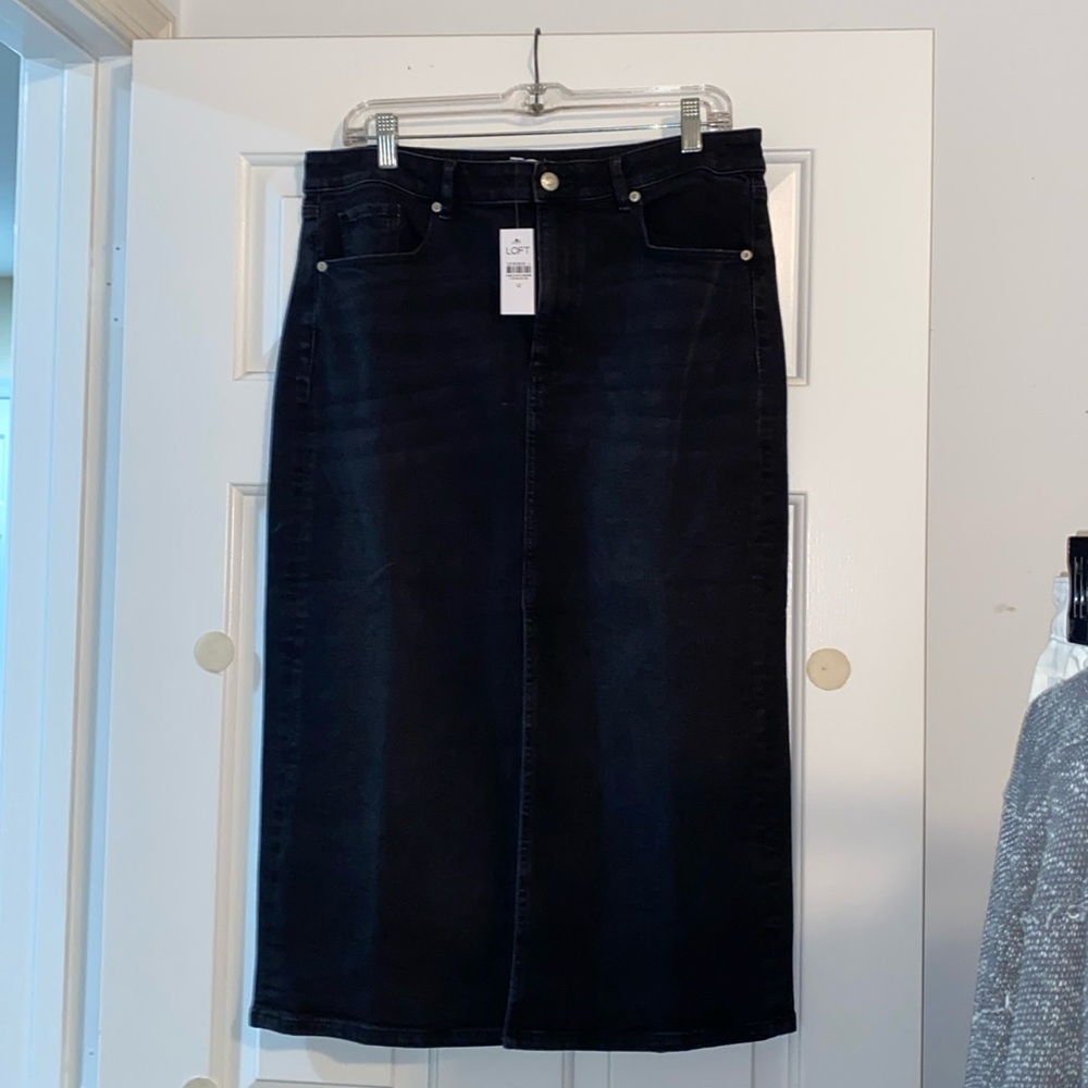 NWT Loft denim Midi Skirt